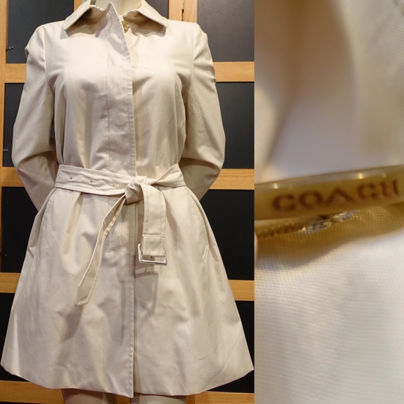 Coach Classic Twill Getaway Trench in Natural - Picture 2 of 8